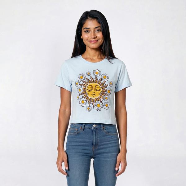 Juniors Attitude Not Included Sunflower Energy Cropped Tee